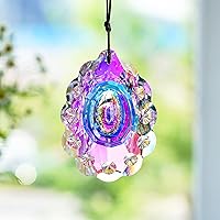 Vista 4 de 76mm Prisma de Pavo Real de Cristal Colorido Atrapasueños de Arco Iris Colgante Fabricante, Prismas de Cristal Colgantes para Ventanas, para Feng