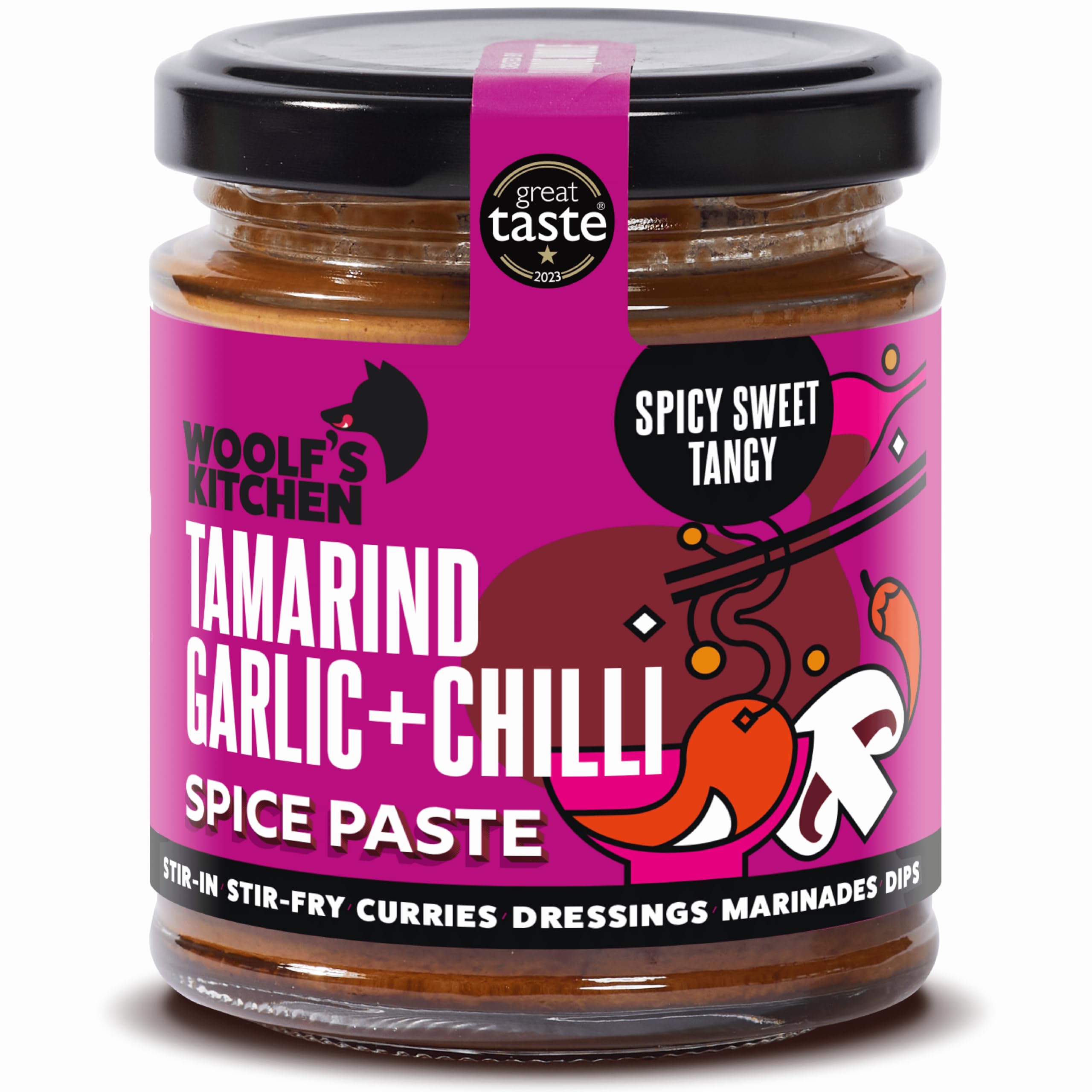 The Woolf’s Kitchen | Tamarind, Garlic & Chilli Paste | Authentic Thai-Style | Tangy Tamarind with Garlic & Chilli Heat | Essential for Rice, Noodles, Burgers | Elevate Asian Meals | 190ml