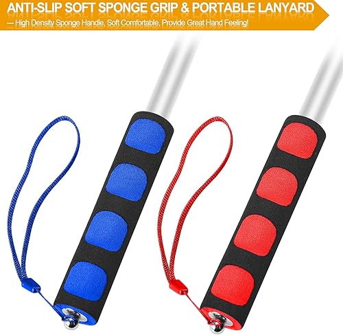 Miniatura 3 de Mástiles telescópicos de mano de 5.2 ft con clips, poste de bandera telescópico portátil de acero inoxidable de 5 pies de grosor, mástil de bandera