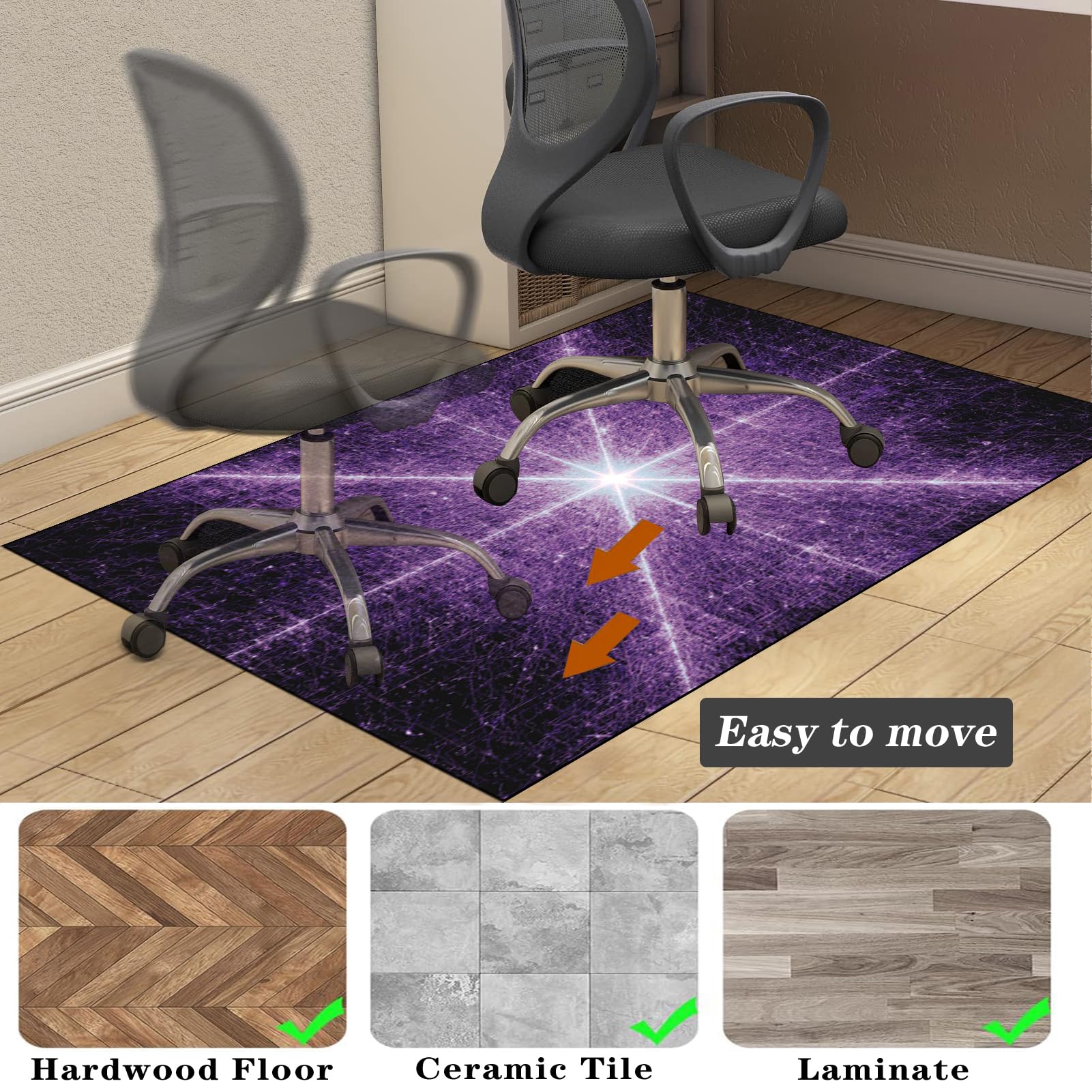 Alfombra Oficina para Silla con Ruedas 120 x 140 cm Alfombra Silla Gaming Protector Suelo Silla Ruedas Alfombra Silla Escritorio Antideslizante Alfombra Protectora Suelo Silla Alfombra Gamer
