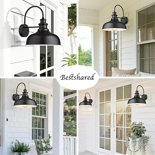 Miniatura 7 de Bestshared Luces de granero para exteriores, iluminación de granero de pared mediana para exteriores, apliques de pared industriales, accesorio de