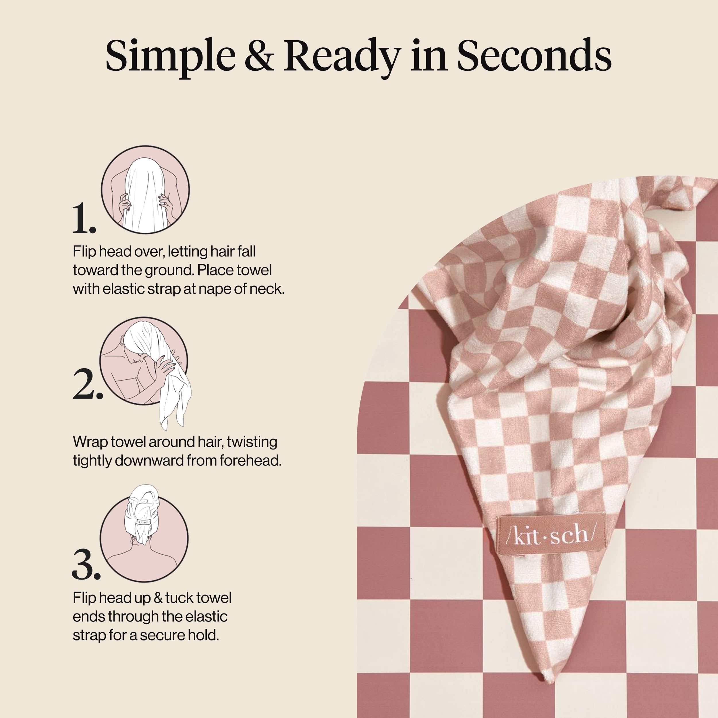 Kitsch XL Hair Towel Wrap - Fast Drying -7