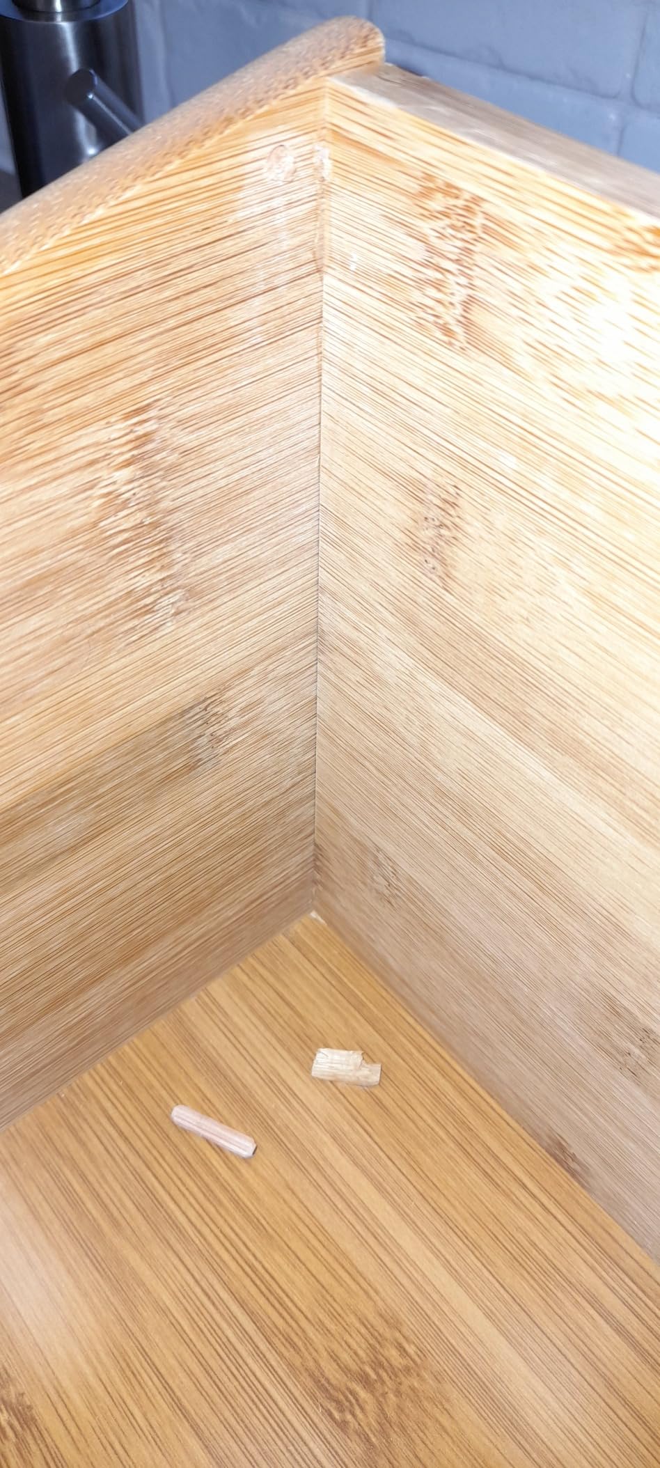 mDesign Bamboo Bread Bin for Kitchen Kitchen Storage Container for