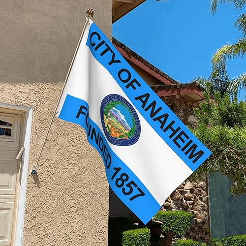 Miniatura 8 de LIFANGMI Bandera de doble cara de Anaheim, California (1967-2018, 2019-presente) Bandera de 3 x 5 pies, banderas para exteriores, banderas