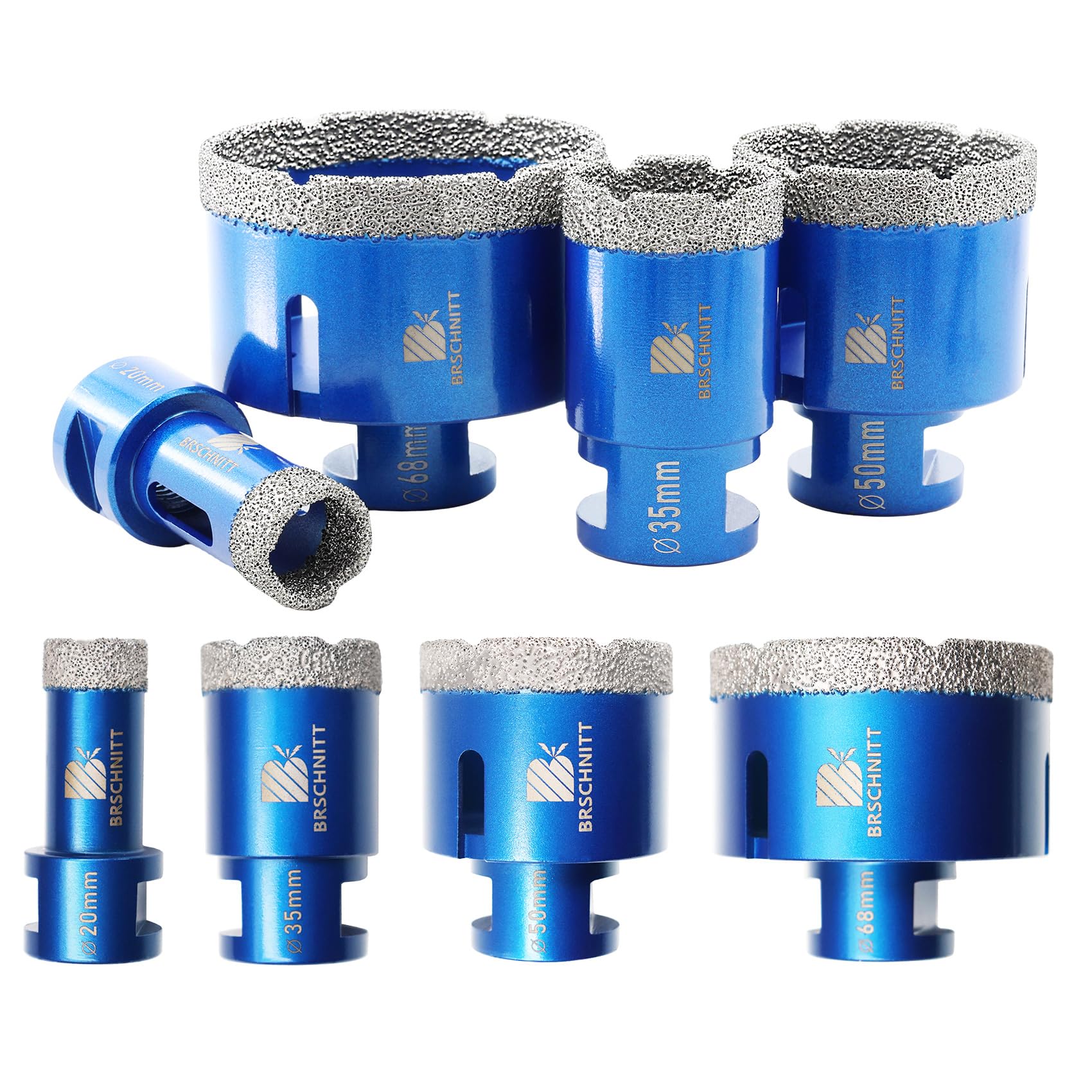 Diamantbohrer Fliesenbohrer Set - 20/35/50/68mm Diamantbohrer für Porzellan Fliese Granit Marmor Trockenbohren