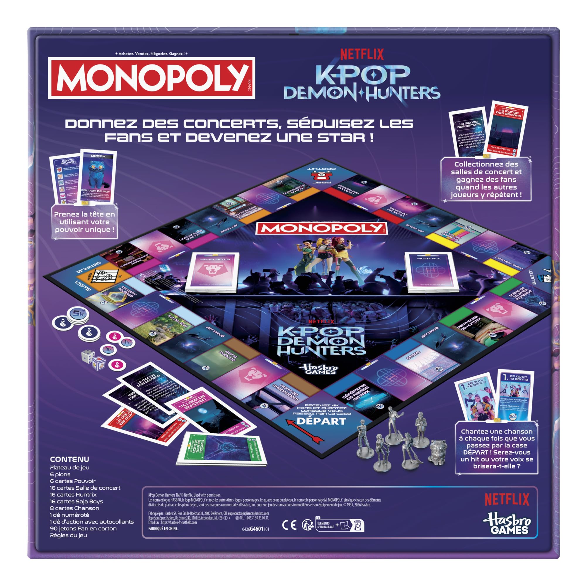 Monopoly : Kpop Demon Hunters, Gioco da tavolo | Gioco Familiare per Bambini, Adolescenti e Adulti | Regali divertenti per Bambini | 2-6 Giocatori | da 8 Anni - Versione Italiana
