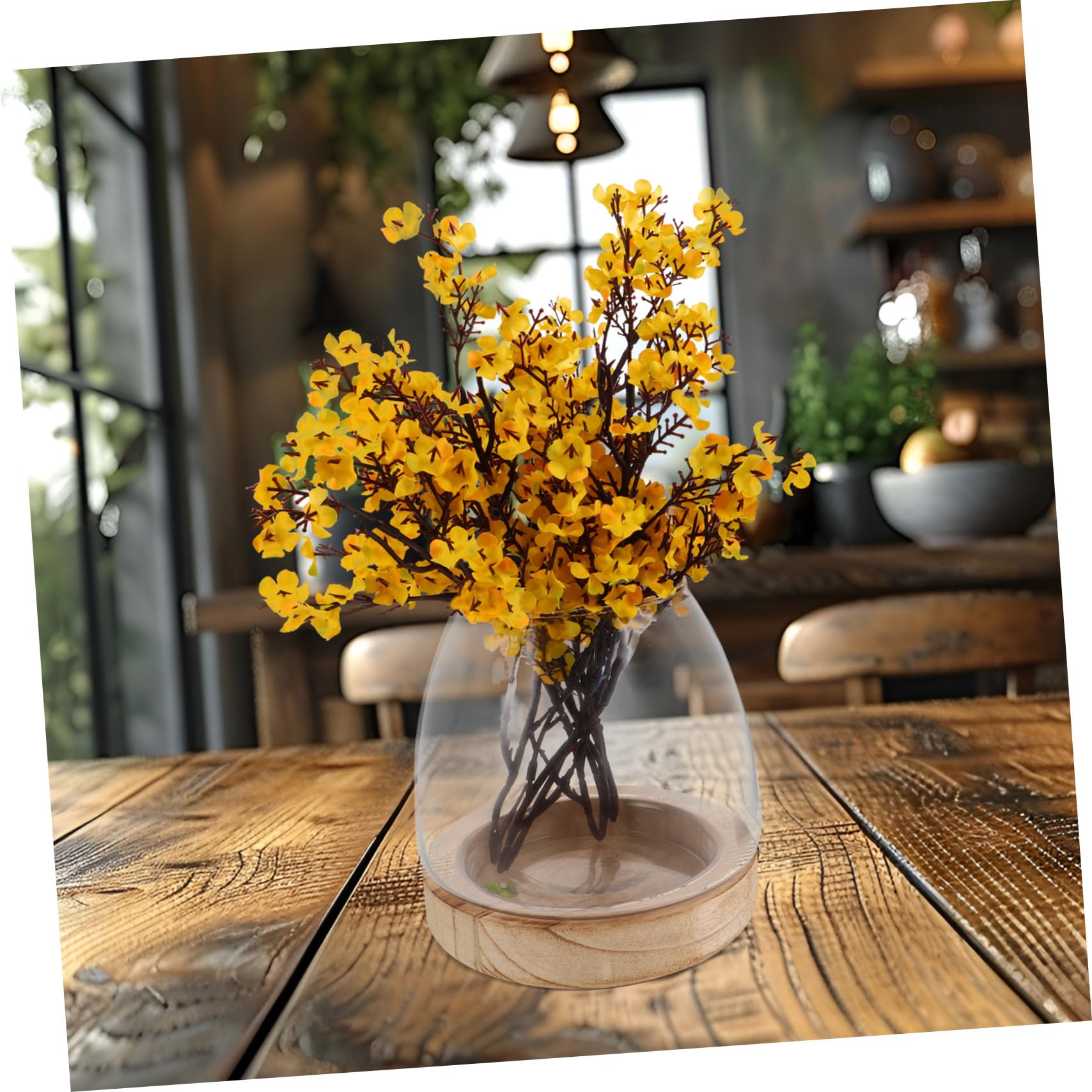 Vase Hydroponique Verre avec Base Petit Bocal pour Culture de Plantes Intérieur Décoration de Bureau et Maison Support Stable pour Propagation Facile