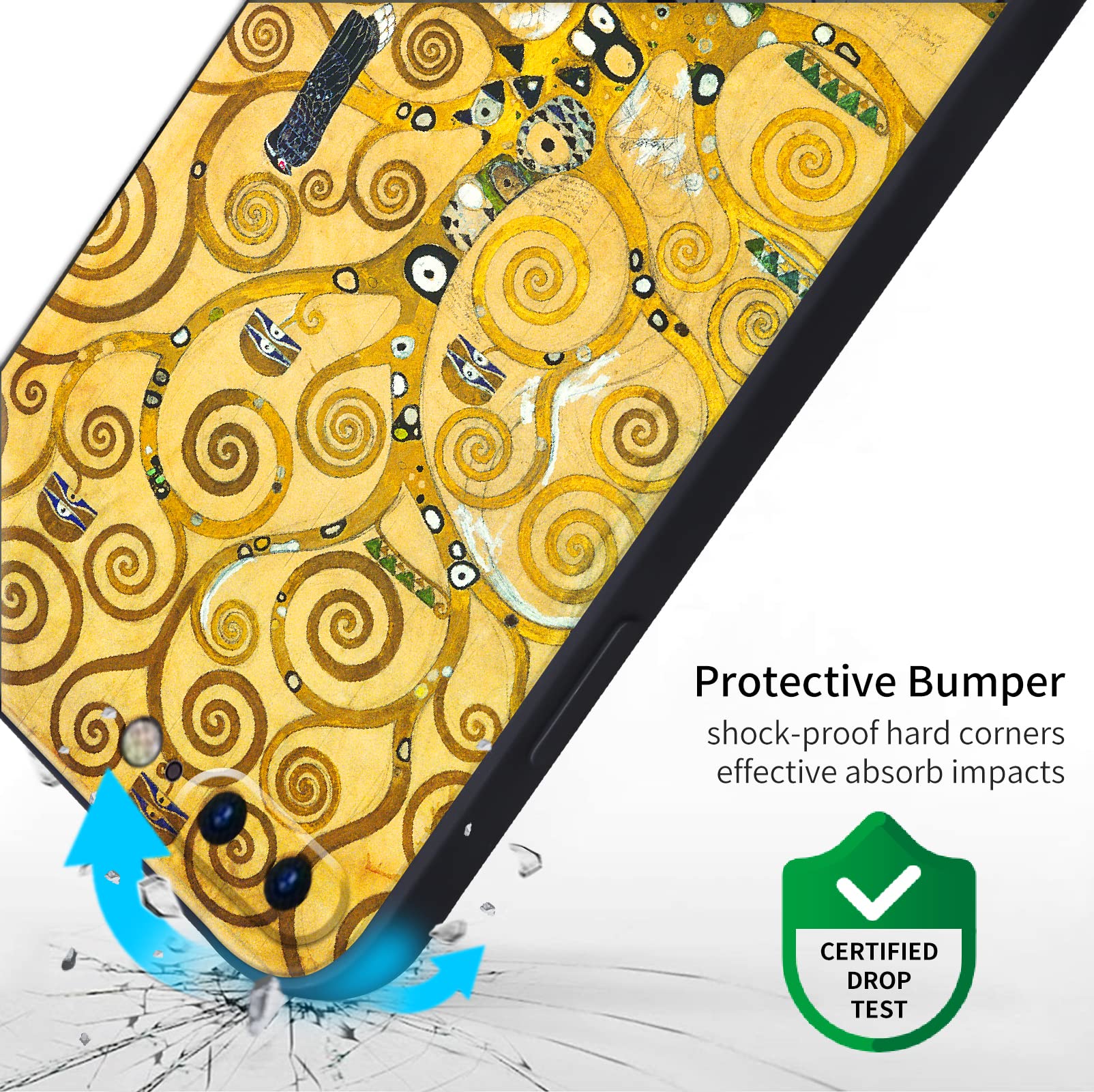 Custodia Premium In Silicone Per IPhone 14 Plus Con Stampa Gustav Klimt – Albero Della Vita, Antiurto, Con Pellicola Protettiva - 2