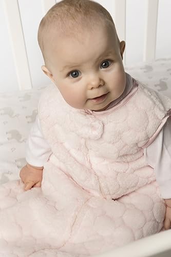 Miniatura 9 de SwaddleDesigns Saco de dormir acogedor de felpa, manta sin mangas con cremallera de 2 vías, azul pastel y puntos esterlinos, 0-6 meses