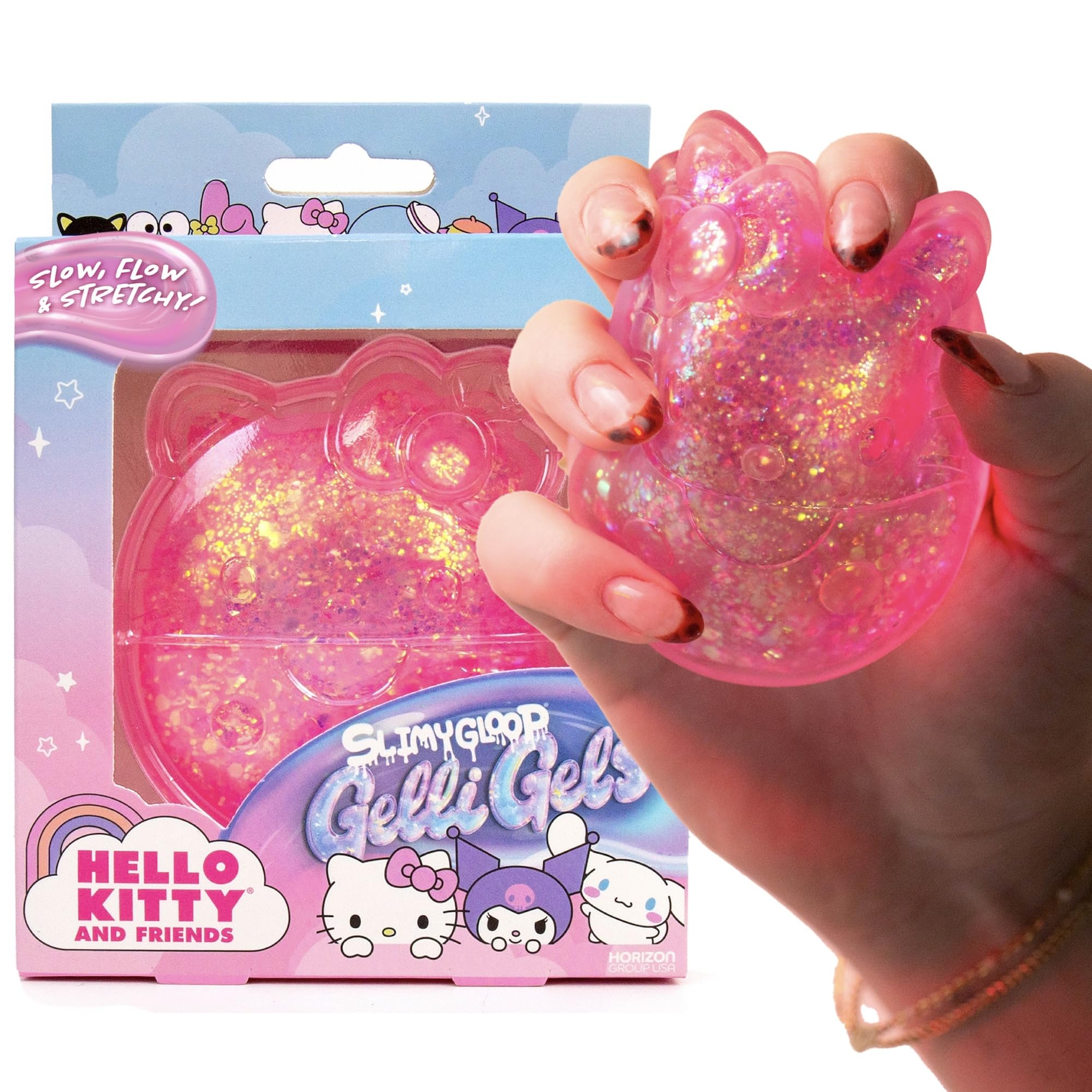 Hello Kitty Gelli Gels Squishy Toy with Glitter | Slow Rising Sensory Fidget - main product image