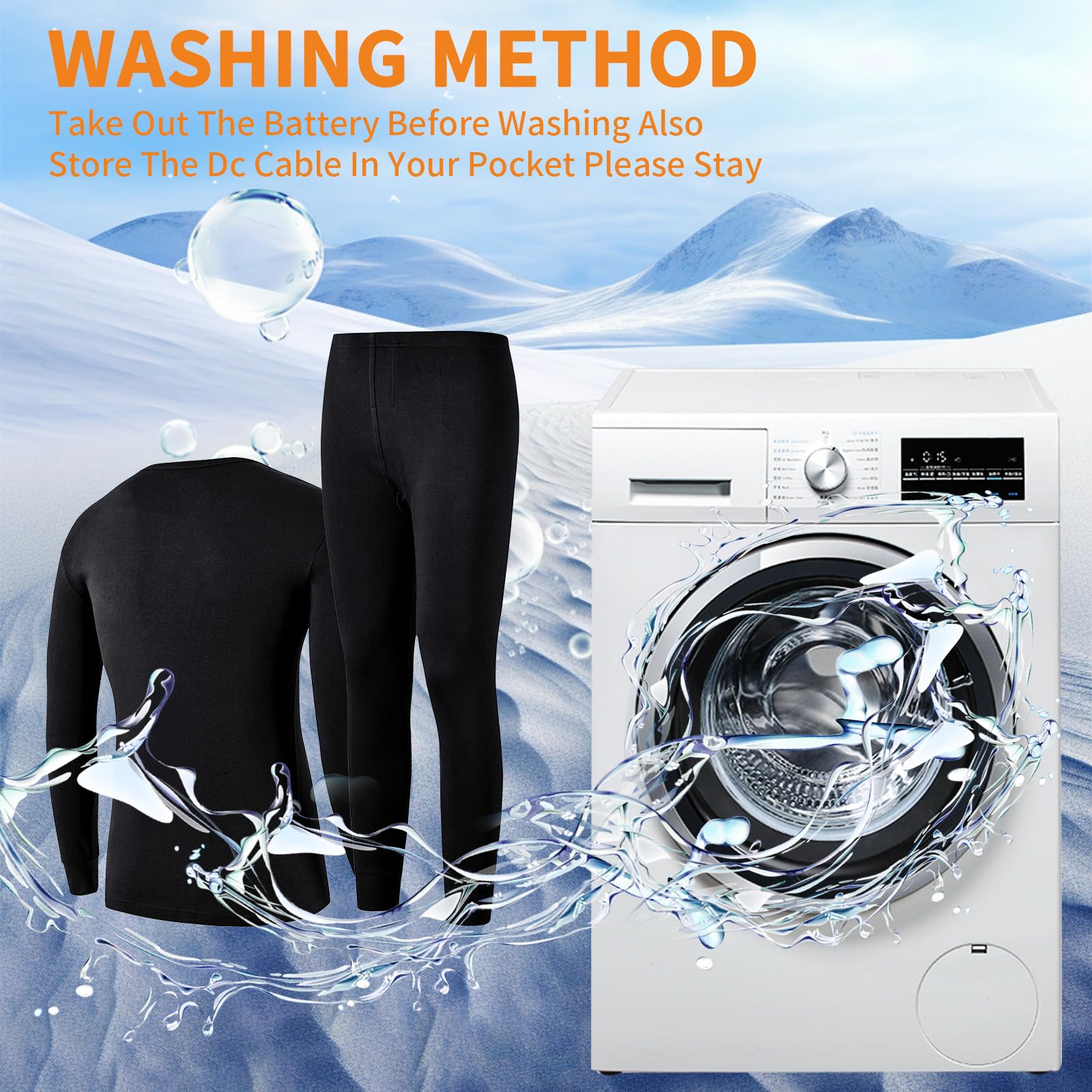 Beheizbare Unterwäsche, Beheizte Unterwäsche Set mit 3 Temperaturregelung 28 Heizzonen,USB Elektrisch Beheizbare Thermounterwäsche Winter Funktionsunterwäsche für Herren Damen