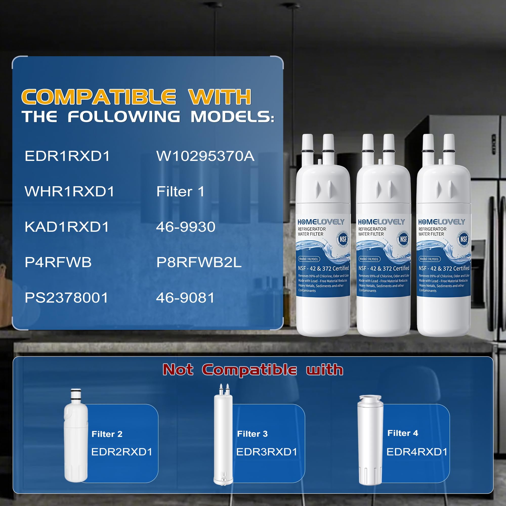 Whirlpool Filter 1 Replacement - 3 Pack -3 Whirlpool Filter 1 Replacement - 3 Pack -3