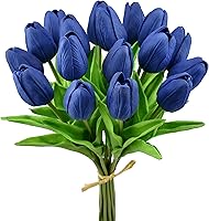 Vista 18 de Mandy's Shades of Pink - Centro de mesa de flores artificiales de tulipanes artificiales, 13.5 pulgadas, tallos florales falsos de poliuretano