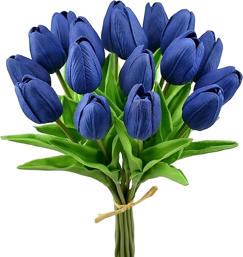 Miniatura 18 de Mandy's Shades of Pink - Centro de mesa de flores artificiales de tulipanes artificiales, 13.5 pulgadas, tallos florales falsos de poliuretano