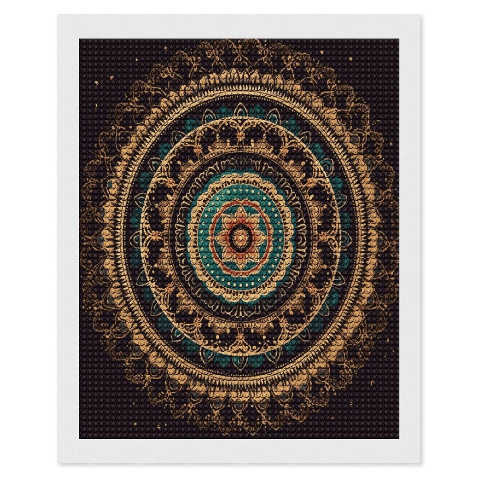 FekiLoot Mandala Diamond Art Kits for Adults Diamond Painting Kits for Beginners DIY Diamond Art Kits Round Full Drill Diamond Dot Gem Painting for Home Wall Decor Gift 16"x20"