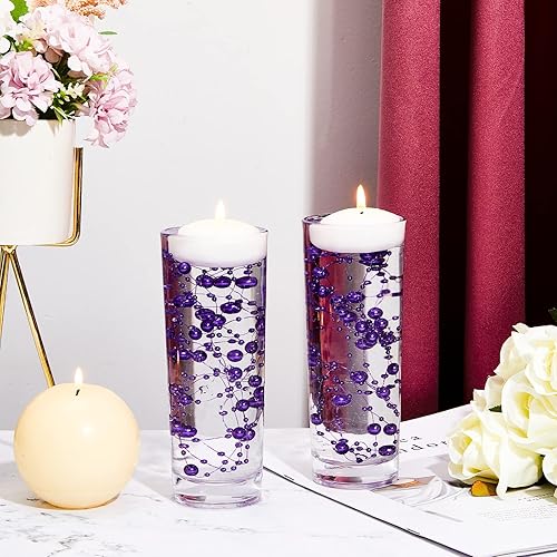 Miniatura 6 de Tondiamo 24 piezas de perlas artificiales para velas flotantes, perlas de imitación, guirnalda de decoración para jarrones, decoración de bodas
