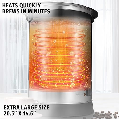 Miniatura 4 de Zulay - Cafetera comercial – Percolador de café de 100 tazas con acero inoxidable de doble pared y tapa de bloqueo giratorio, urna de café