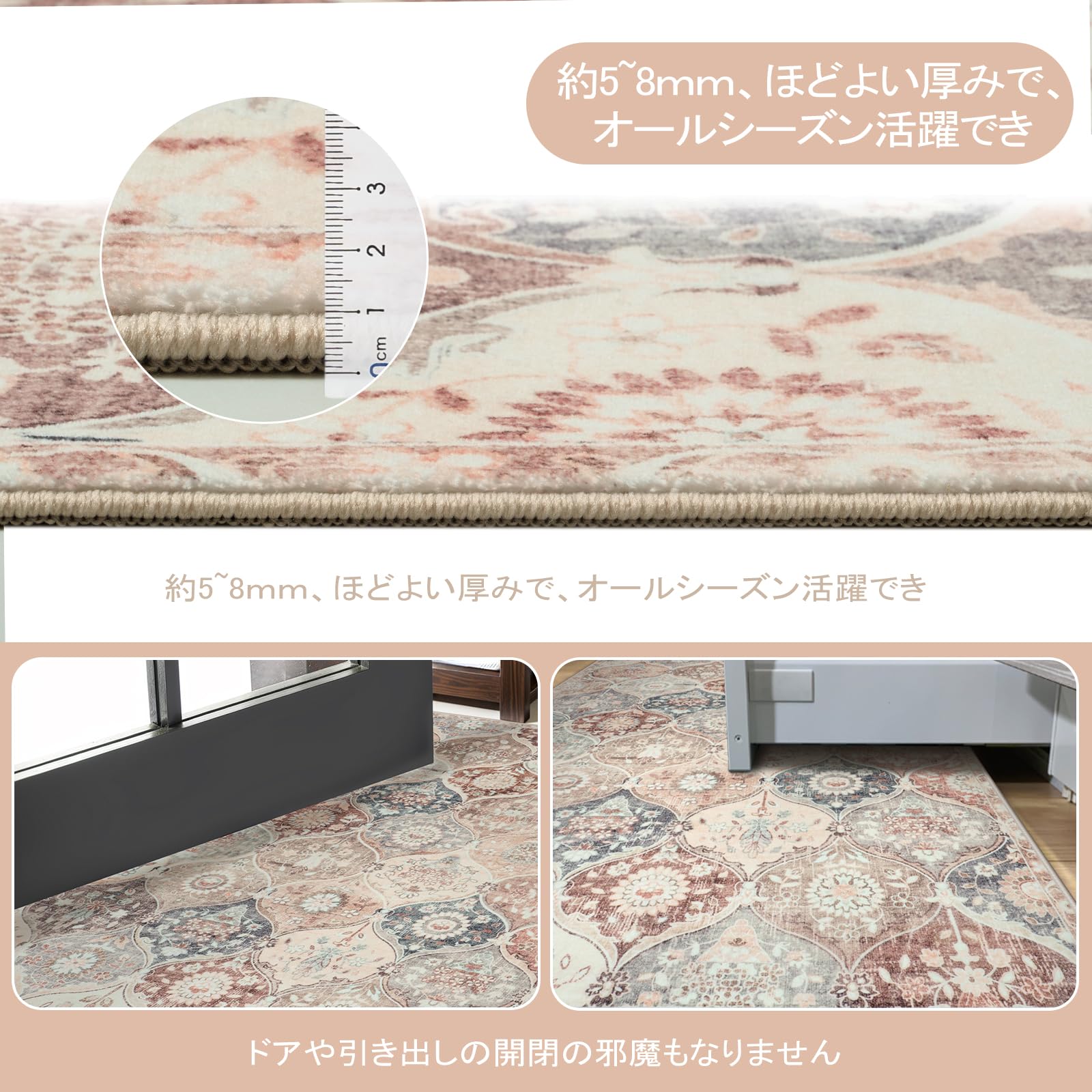 Amazon | HAOCOO カーペット ラグ 2畳 洗える 185×185cm 正方形 ホット