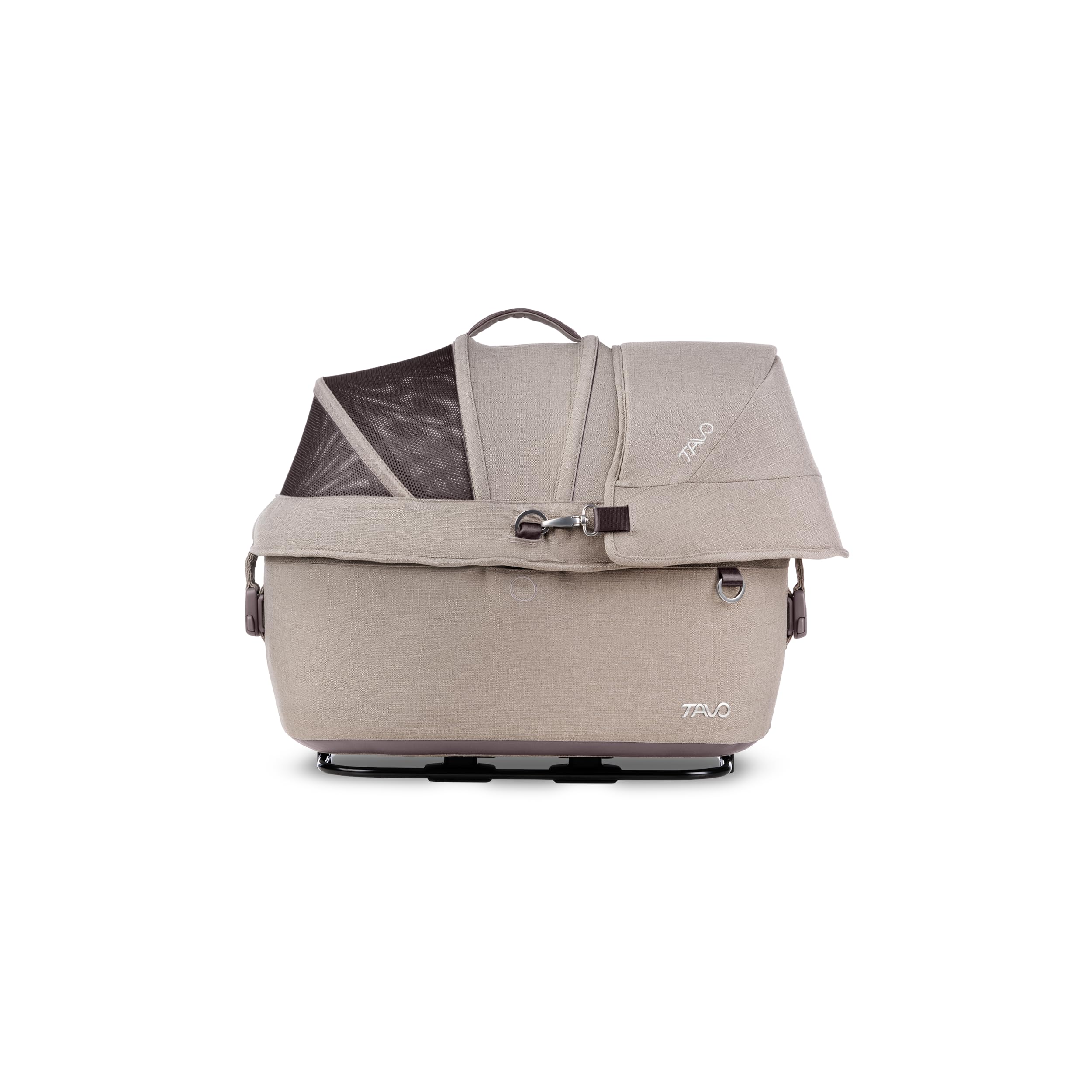 Tavo Maeve 5X Haustier-Schutzsystem – Premium Crash-getesteter Hunde-Autositz & Transportbox – 3-in-1 Sicherheitssystem mit ISOFIX-Basis – Buggy-kompatibel (Fawn)