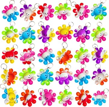 100 Packs Bulk Octopus Mini Pop Keychain Fidget Toys, for Teens and Kids Sea Animal Gifts,Birthday Party Favors, Classroom Summer Student Rewards, Goodie Bag Fillers