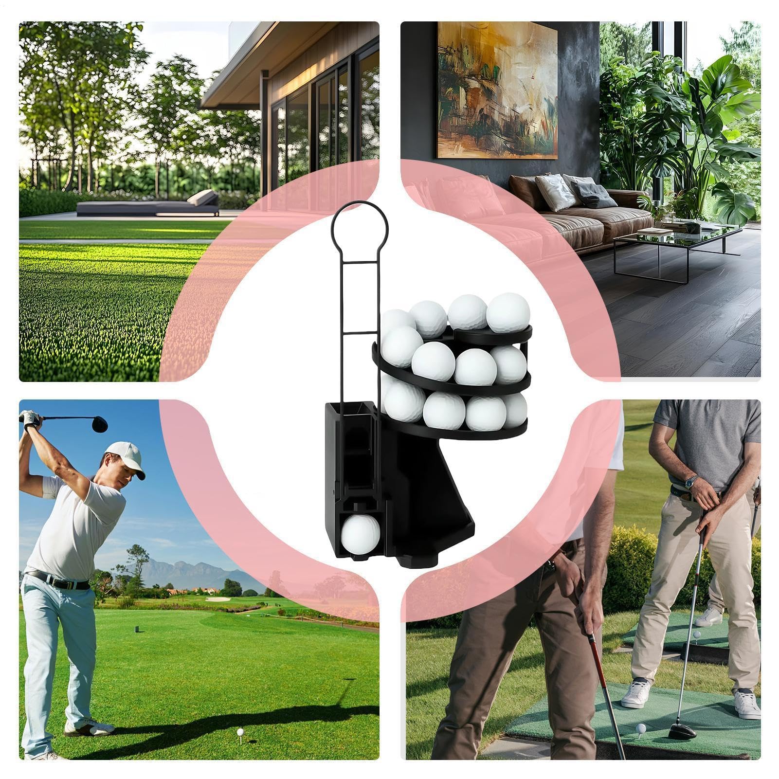 Ballspender | Range Reload Golfballwerfer Pro | Automatische Abschlagmaschine hält 25 Bälle, einfaches Nachladen, einfach einzurichten, für Zuhause, Unterhaltung, Club, Freizeit, Hinterhoffahren