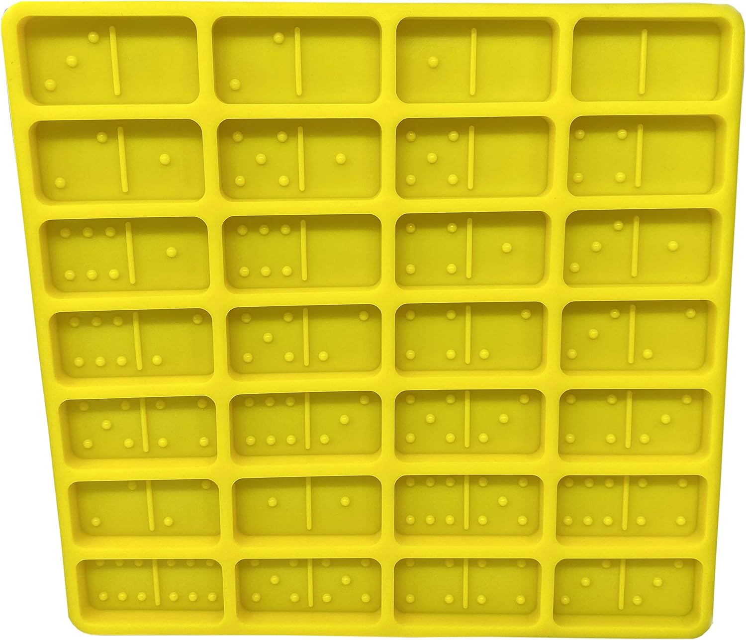 AMSS Domino Silicone Molds for Resin Casting, Big Size 28 Cavities Epoxy Resin Dominoes, DIY Personalized Craft Jewelry Making Tools (Yellow)
