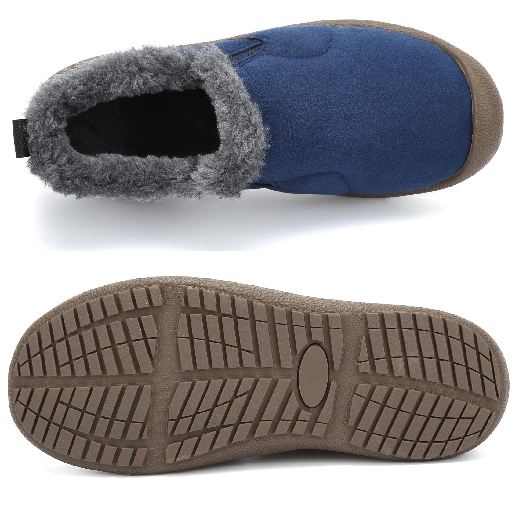DimaiGlobal Stivali da Neve Uomo Stivaletti Foderato in Pelliccia Scarpe Comodo Caldo Invernali Antiscivolo Pantofole Interno ed Esterno