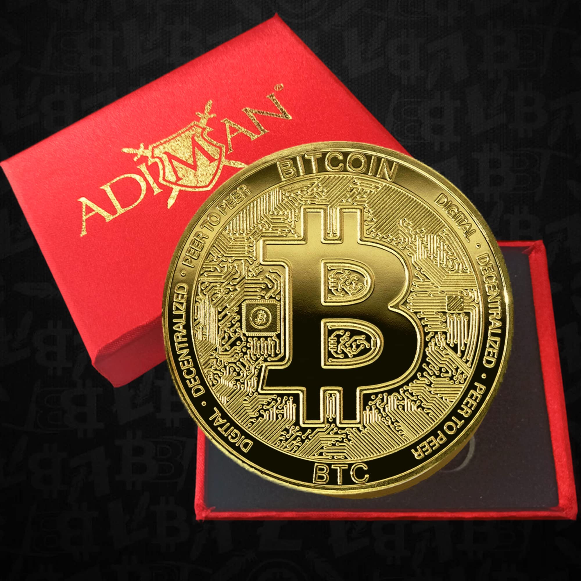 Adiman Bitcoin Collectible Coin Cryptocurrency Rare to get Medallion  Fantasy Coin Real Physical Coin Bitcoin Design (Gold Plated 29 Grams Heavy)  : Amazon.in: Toys & Games