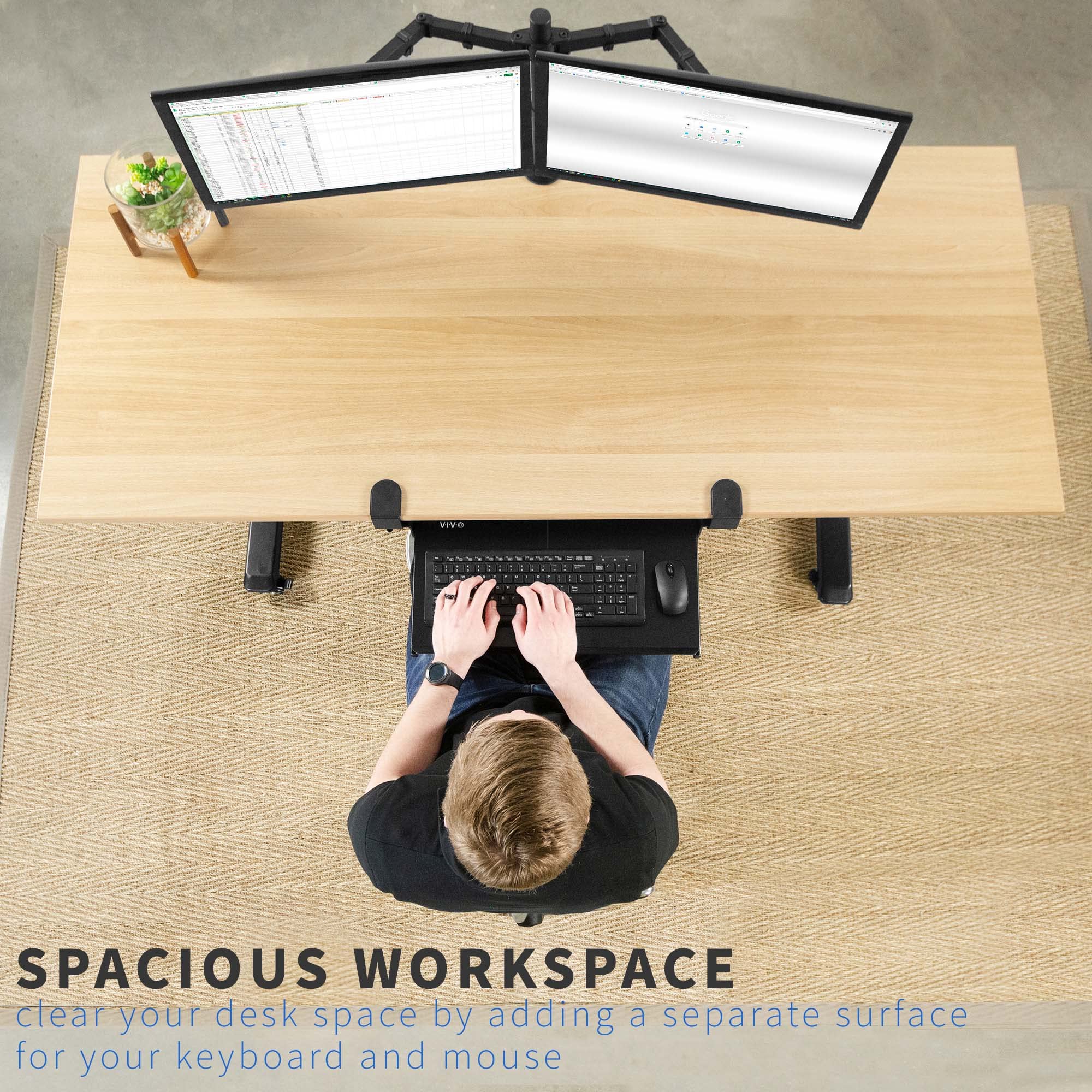 VIVO Small Keyboard Tray Under Desk Pull Out with Extra Sturdy C Clamp