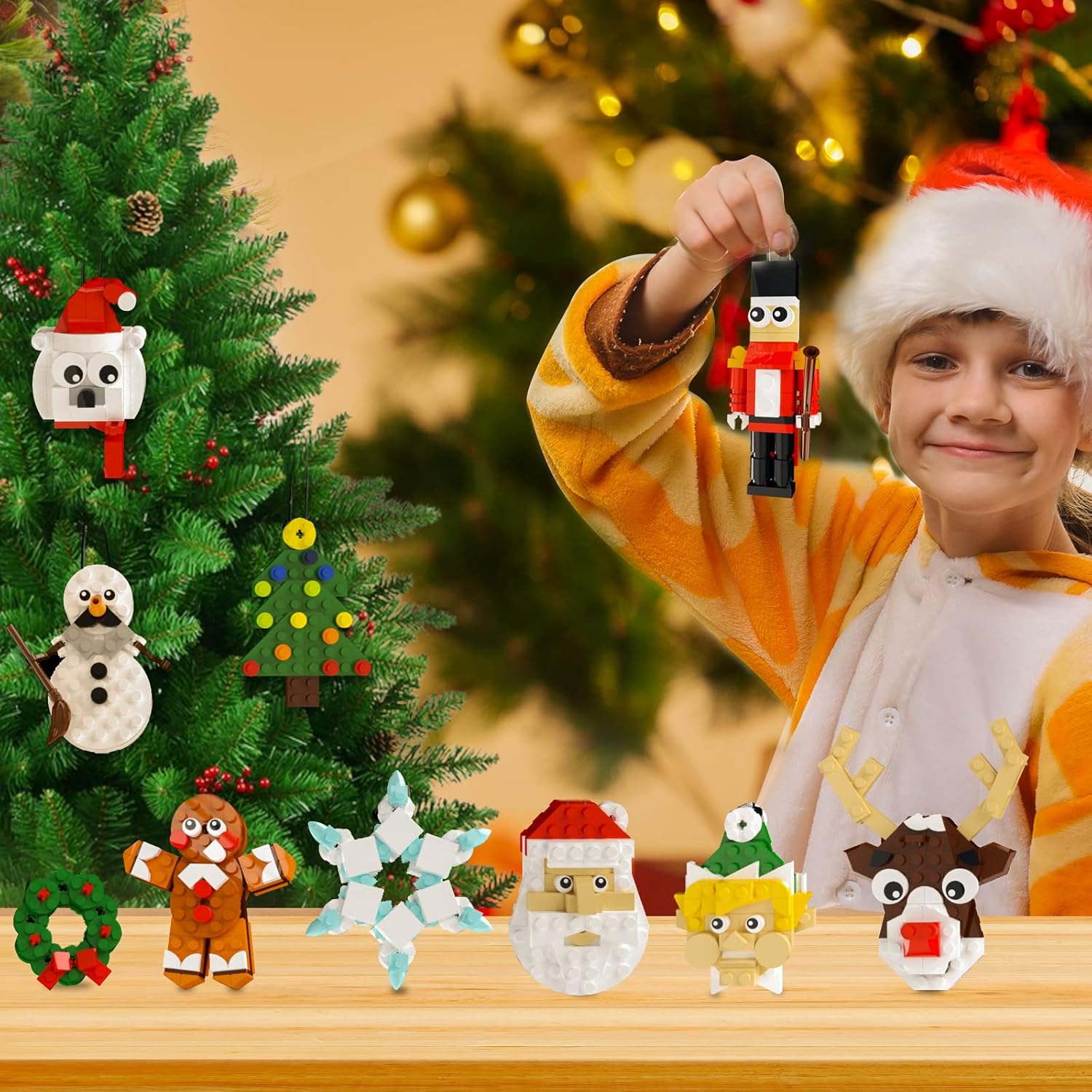 Christmas Ornaments Building Kit with 11 Festive Designs