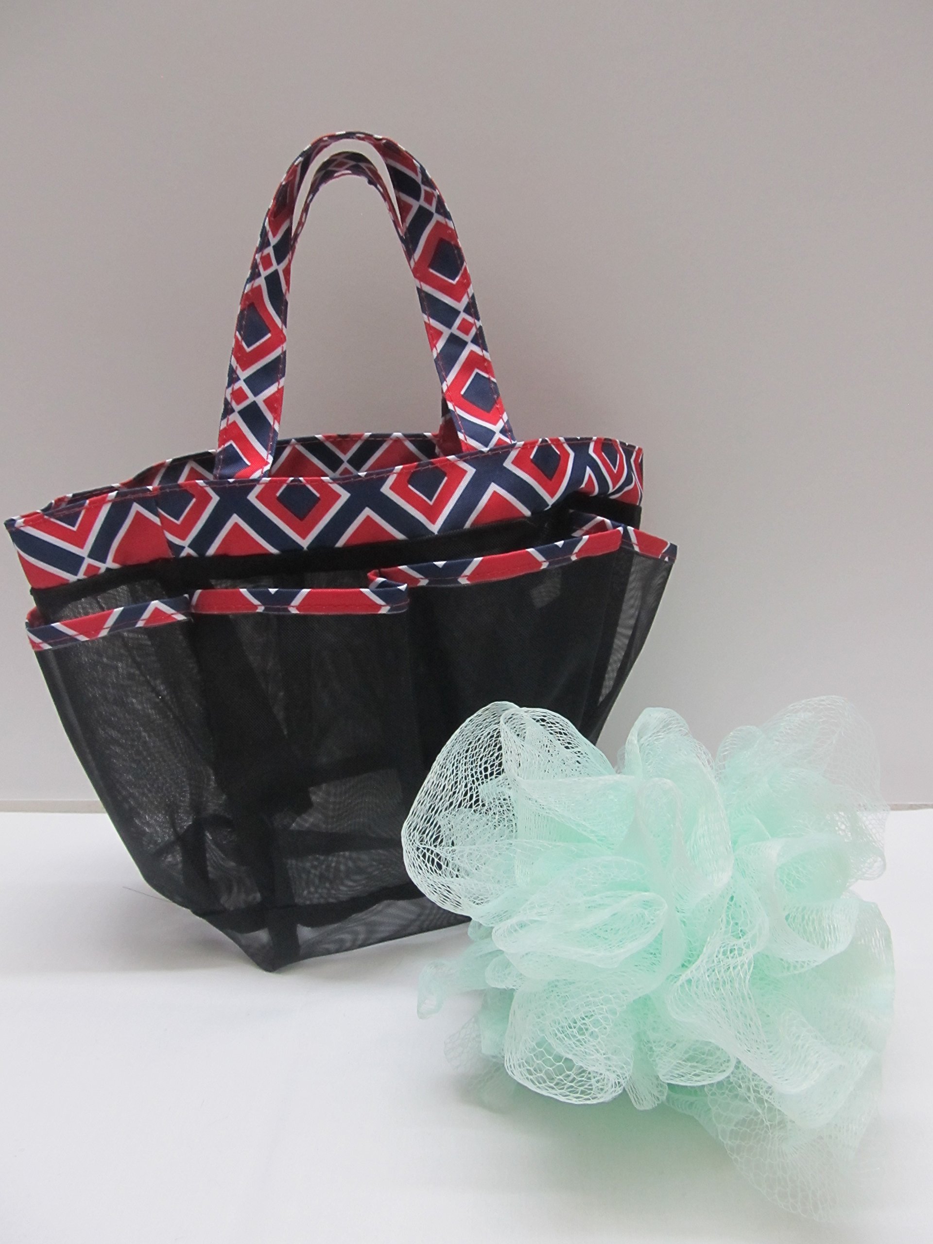 Quick Drying 8 Pockets Hanging Mash Shower Caddy Organizer Toiletry Tote Makeup Cosmetic Bag and Bath Bag Diamond