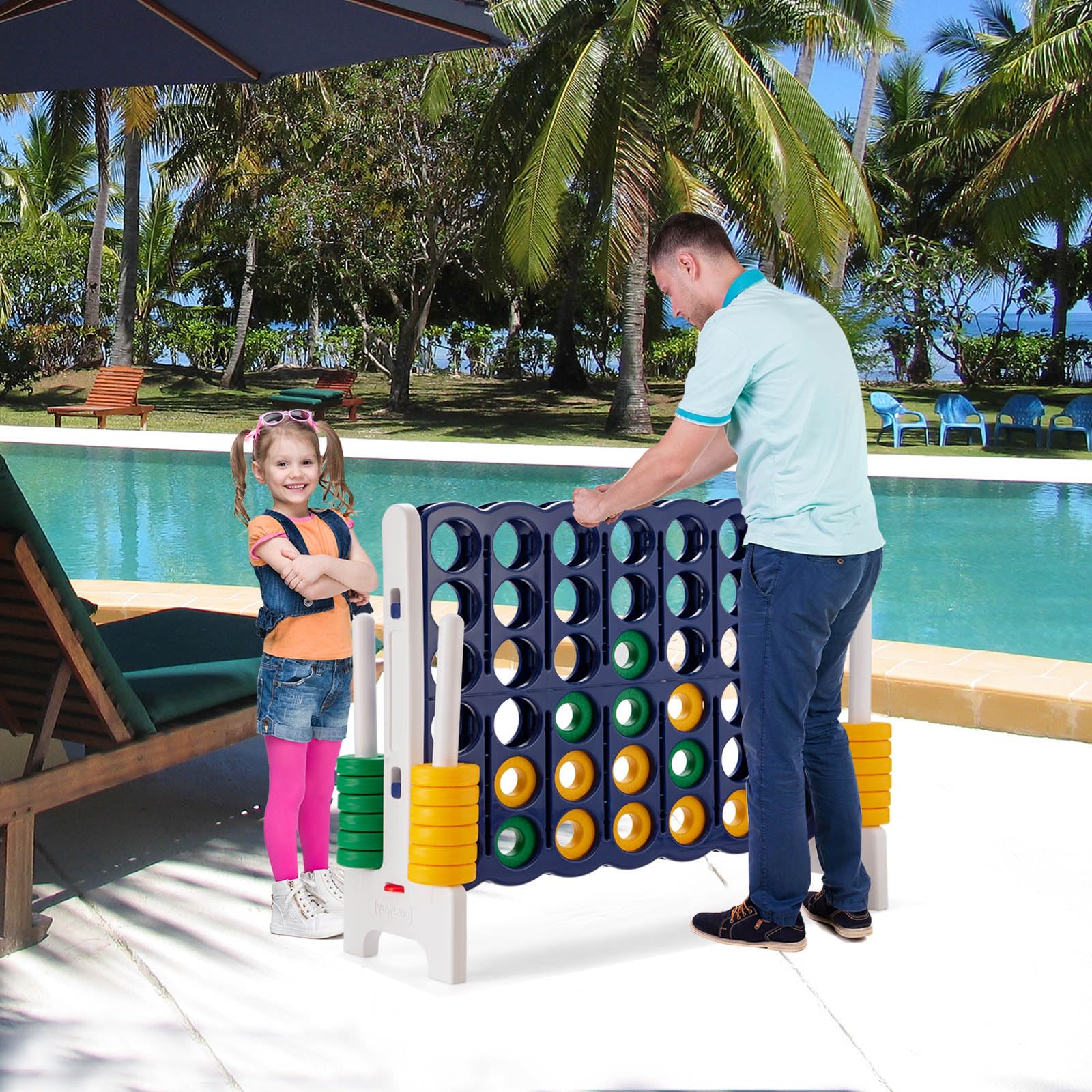RELAX4LIFE Forza 4 Gioco Gigante per Bambini e Adulti, per Esterno e Interno, (120x42x104cm, Classico-E)
