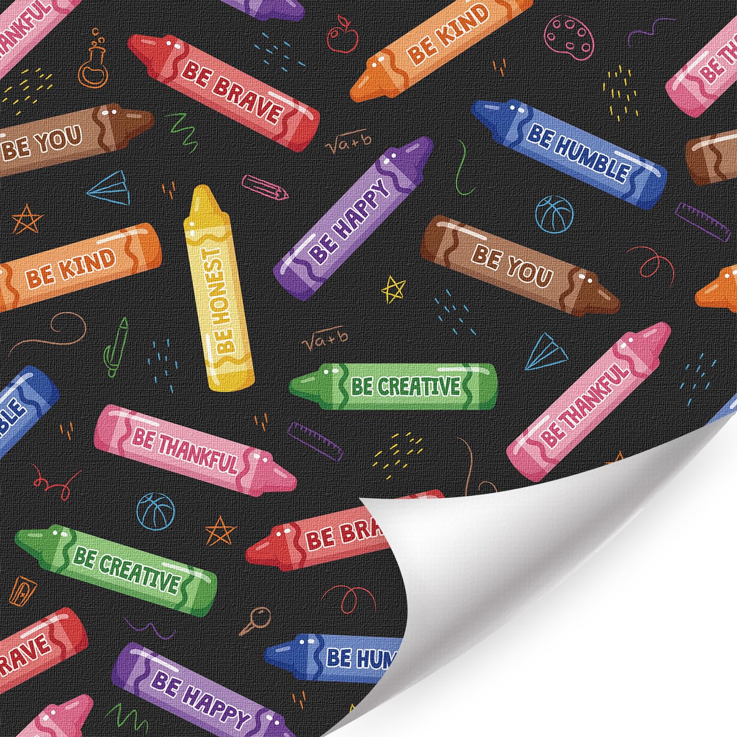 HPNIUB Chalkboard Peel and Stick Wallpaper Crayon Quote Kids Classroom