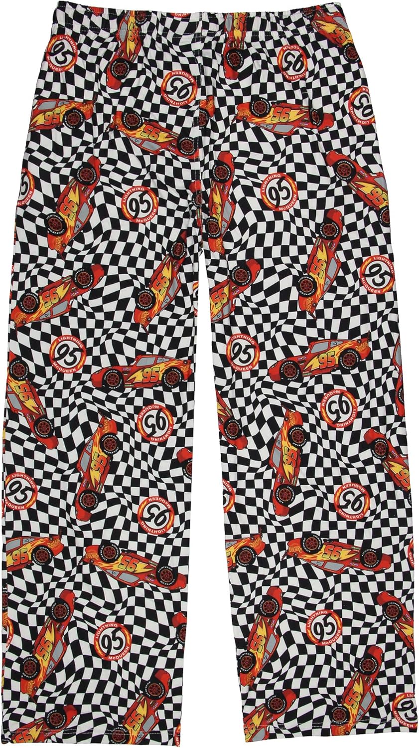 MJC Disney Cars Men's Lighting McQueen 95 Wavy Checkered Pajama Pants Adult Sleepwear - Image 4
