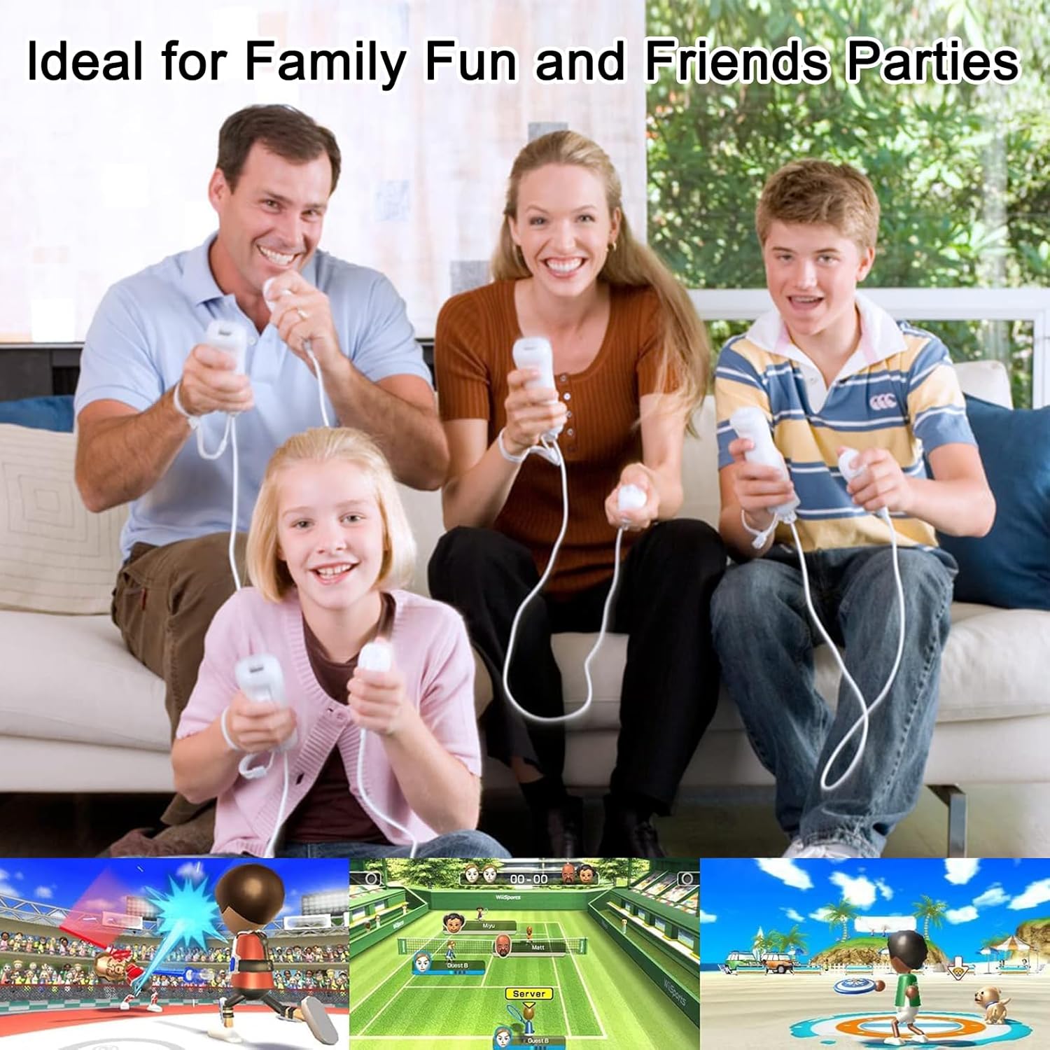 Compatible with Nintendo Wii Controller, Wii Remote with Nunchuck and Nunchuck Controller with Silicone Case and Wrist Strap for Wii and Wii U, Included 2 AA Batteries (White), YO-WII-R001 - Image 7