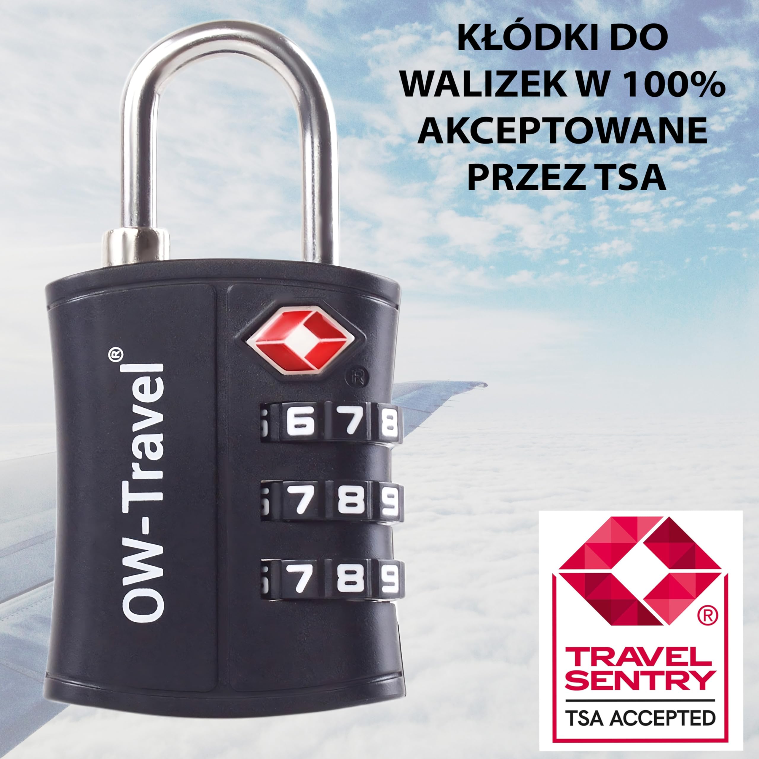 OW-Travel Zamki do Walizek (Zestaw 1 Czarnych) Kłódka TSa z Plastiku ABS z Szyfrem. TSA Combination Lock 3 Cyfrowe Kłódki Walizkowe. Zamek Szyfrowy Do Walizki Plecak Bagaż Szafek na Siłownię