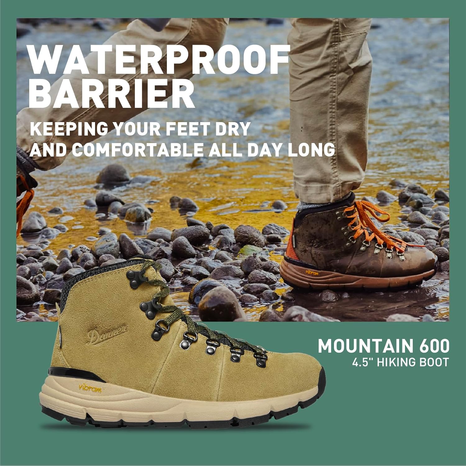 Danner Mountain 600 Hiking Boots for Women - Waterproof, Durable Suede Upper, Breathable Lining, Triple-Density Footbed & Vibram Traction Outsole - Image 2
