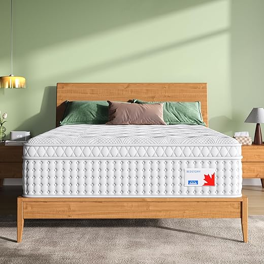 BedStory Queen Size Mattress 12 Inch, Firm Hybrid Matelas in a Box, Individual Pocket Springs for Back & Lumbar Support, Fiberglass Free, Odorless