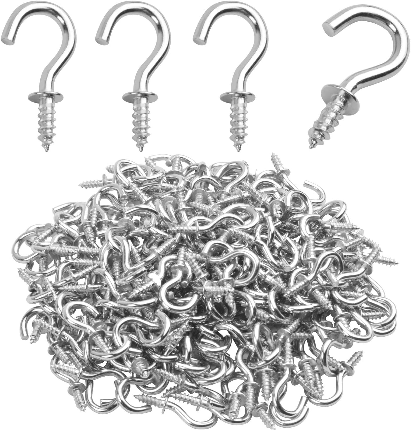 BronaGrand 200pcs 20mm Small Screw in Eye Hooks Screw Eye