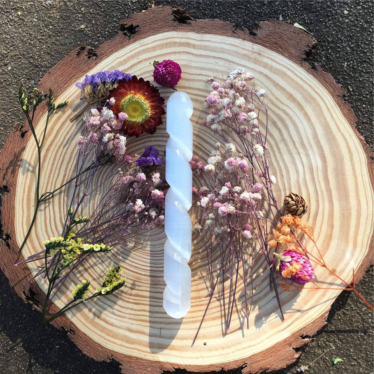 Amazon.co.jp: Zenkeeper セレナイトスパイラルワンド 天然