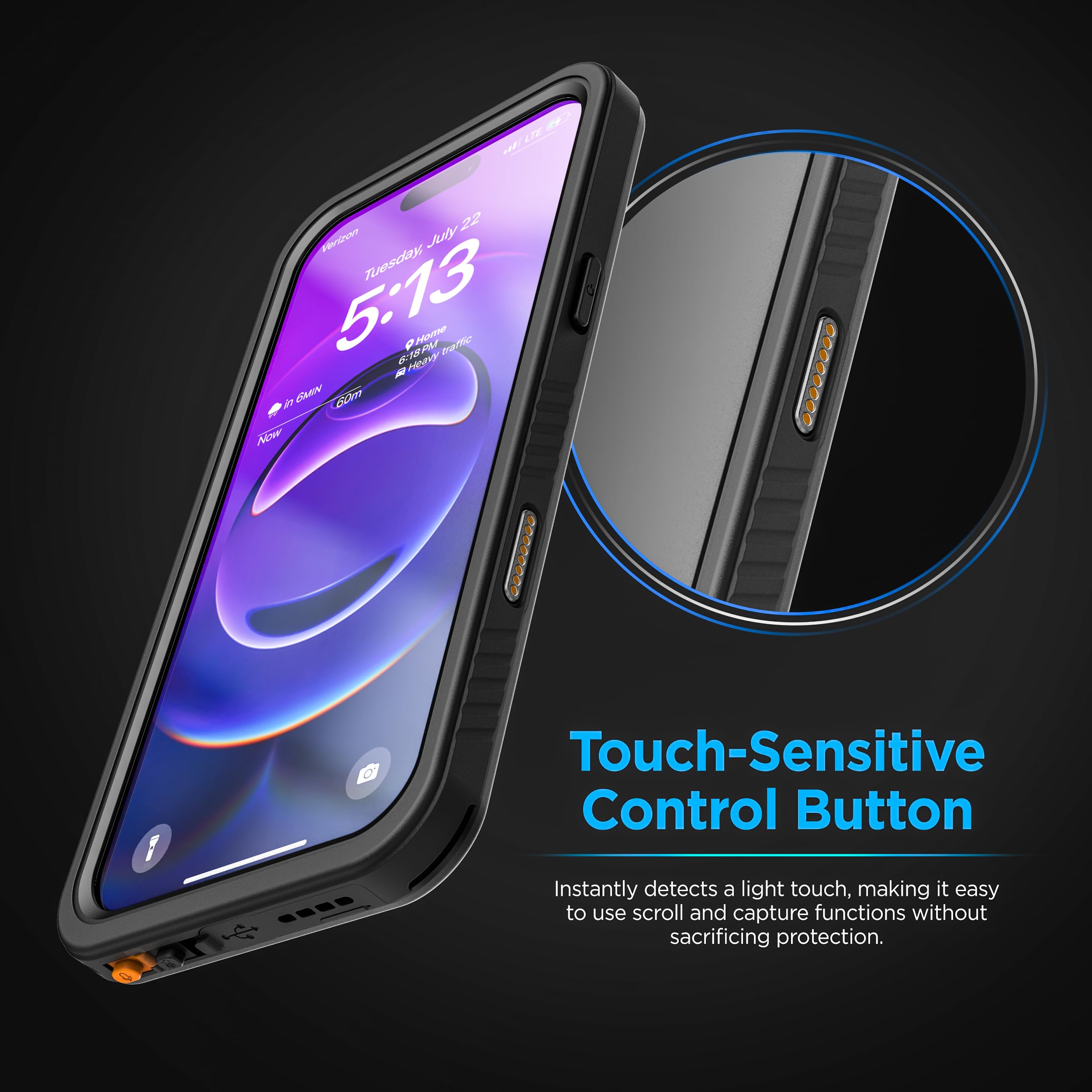 ENCASED per iPhone 17 Air Cover Impermeabile con Pulsante Controllo Fotocamera [IP-68] Custodia Full-Body con Proteggi Schermo Integrato (Compatibile MagSafe)