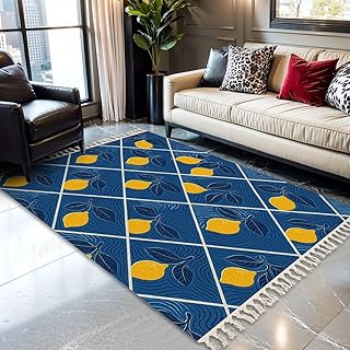 Boho Area Rugs Citrus Ceramic Tile Seamless Portuguese Sicilian Spanish ...