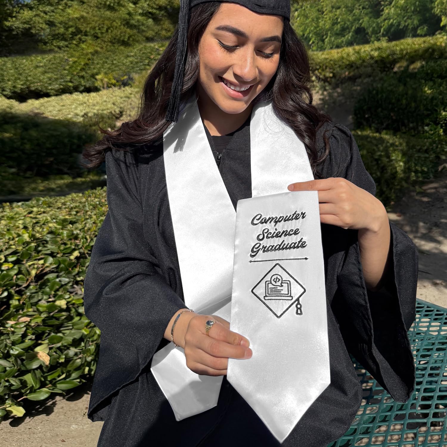 Endea Graduation Computer Science Graduate Stole With Classic Tips - Unisex Adult - 62” Long - Graduation Sash