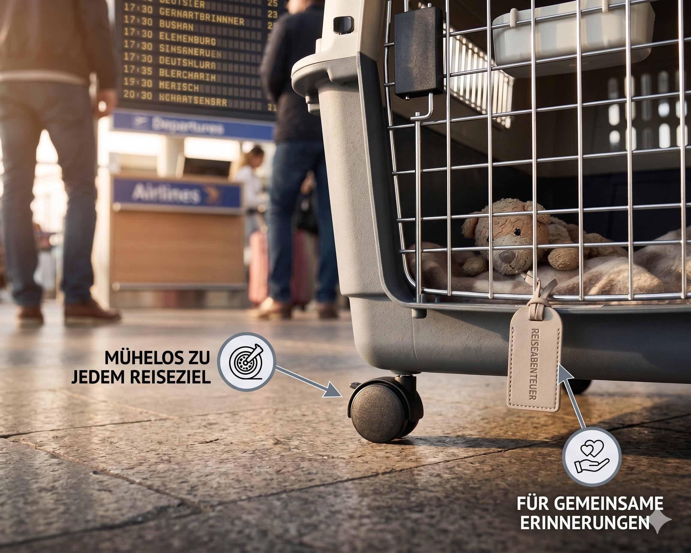 Flugzeug Transportbox – Die sichere Hundebox und Reisebox für Jede Flugreise (M)