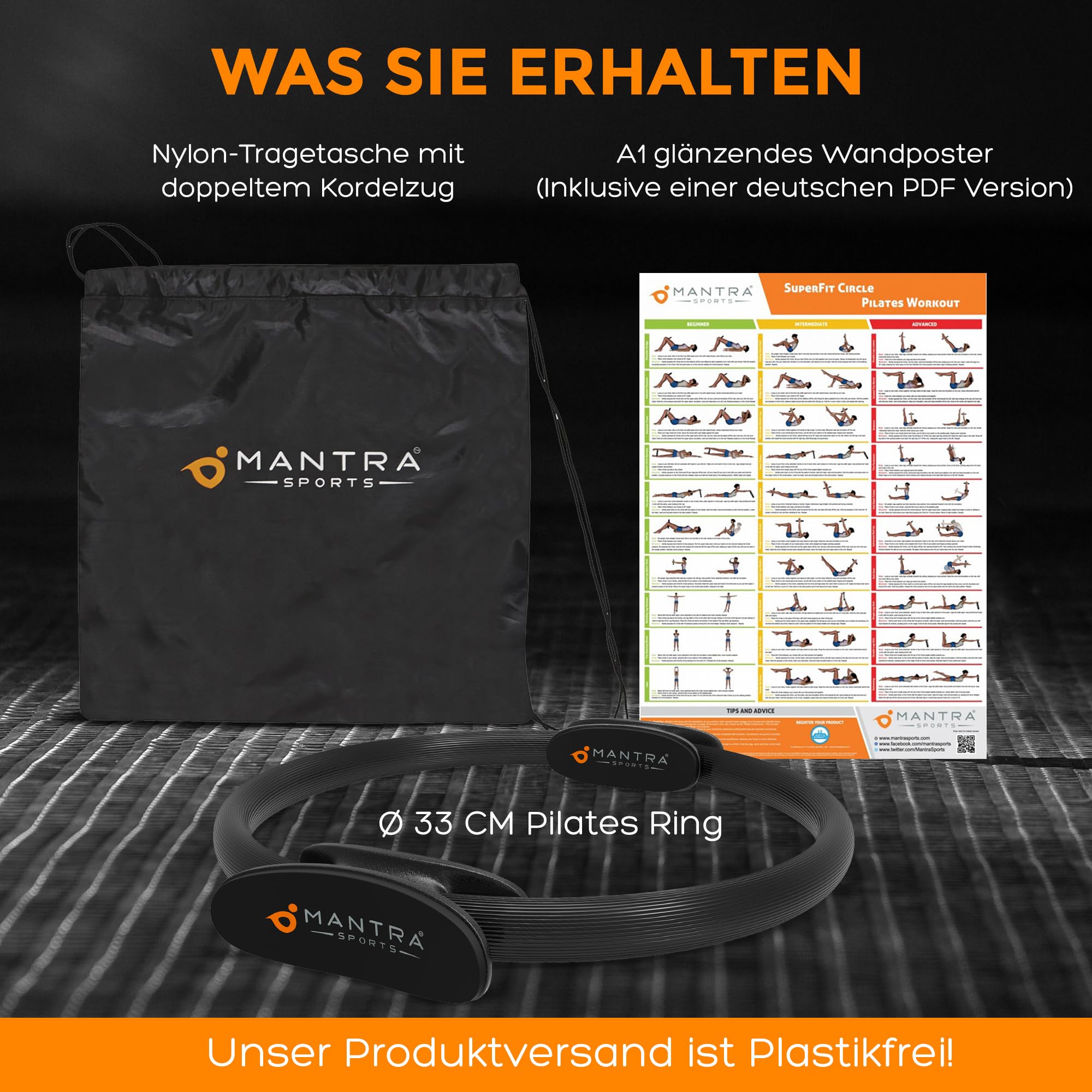 Pilates Ring Fit Fitness Ring Beckenbodentrainer für Frau & Männer, Beckenboden Trainingsgerät für zuhause, Beinpresse Hüfttrainer Beintrainer Oberschenkeltrainer Sportgeräte zuhause