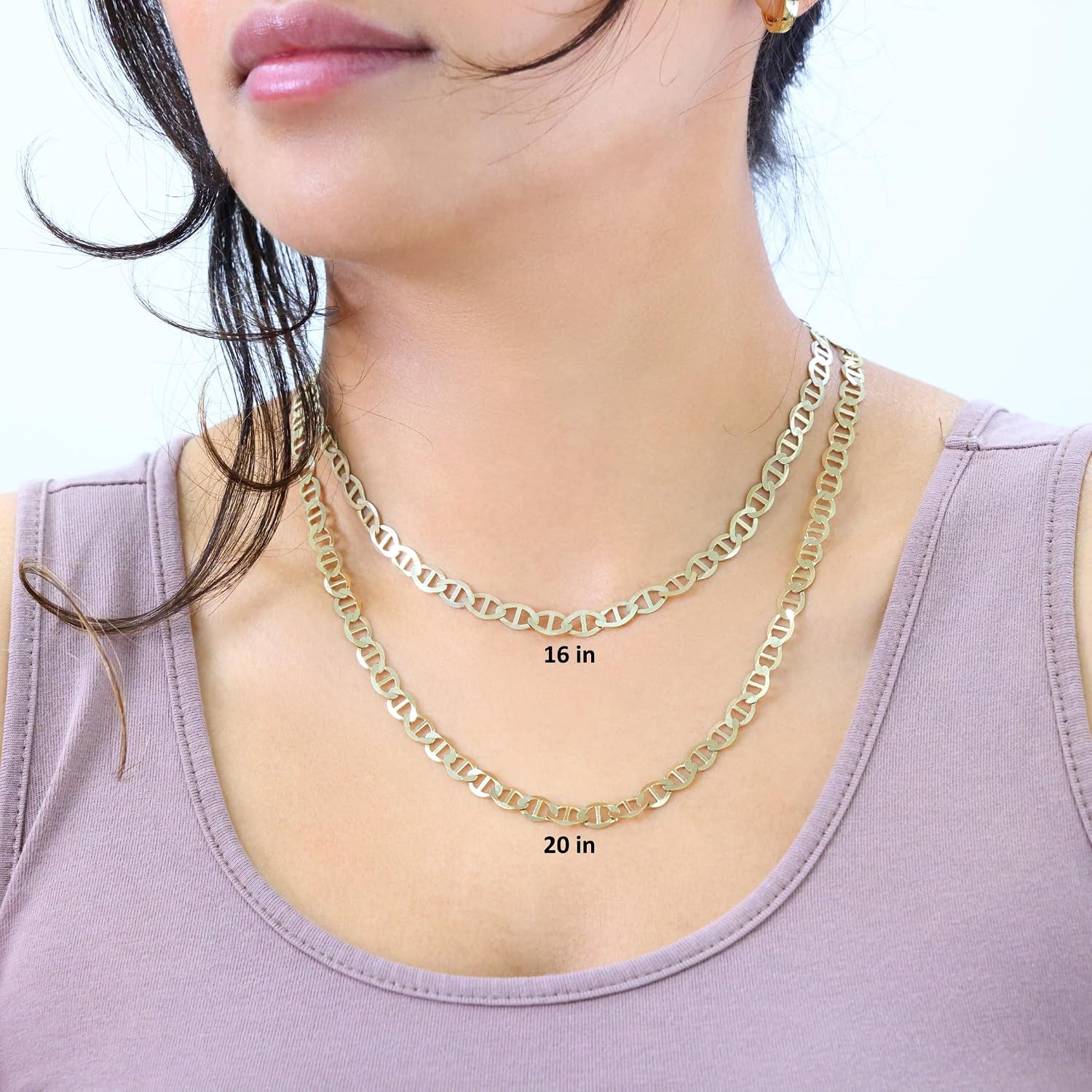 Nuragold 10k Real Yellow Gold Solid Mariner 6mm Chain Anchor Link Necklace (18"-30") Italian Jewelry for Men