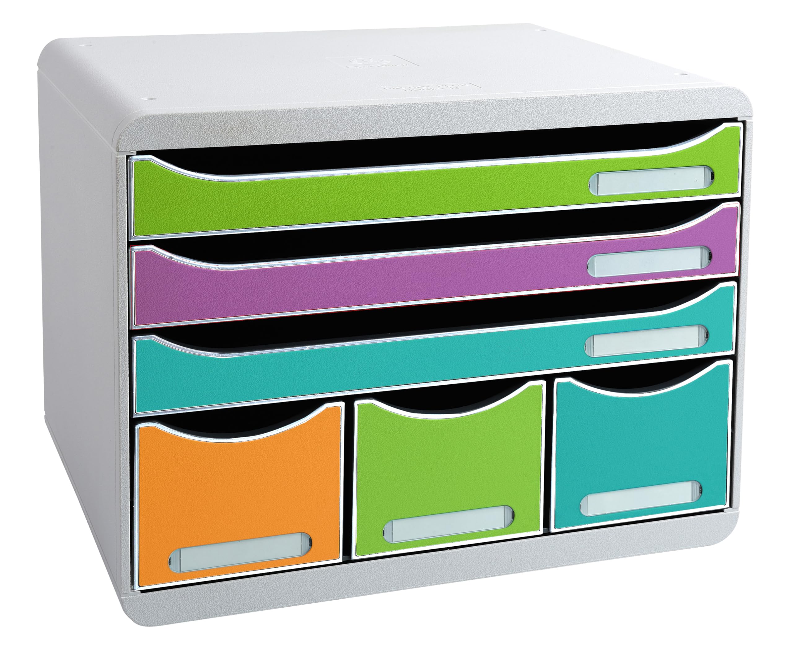 Exacompta - Rif. 306909D STORE-BOX Pop N'Co - Cassettiera 6 cassetti, 3 cassetti per documenti A4+ e 3 cassetti sottili alti, dimensioni esterne: Prof. 27 x 35,5 x 27,1 cm, assortiti