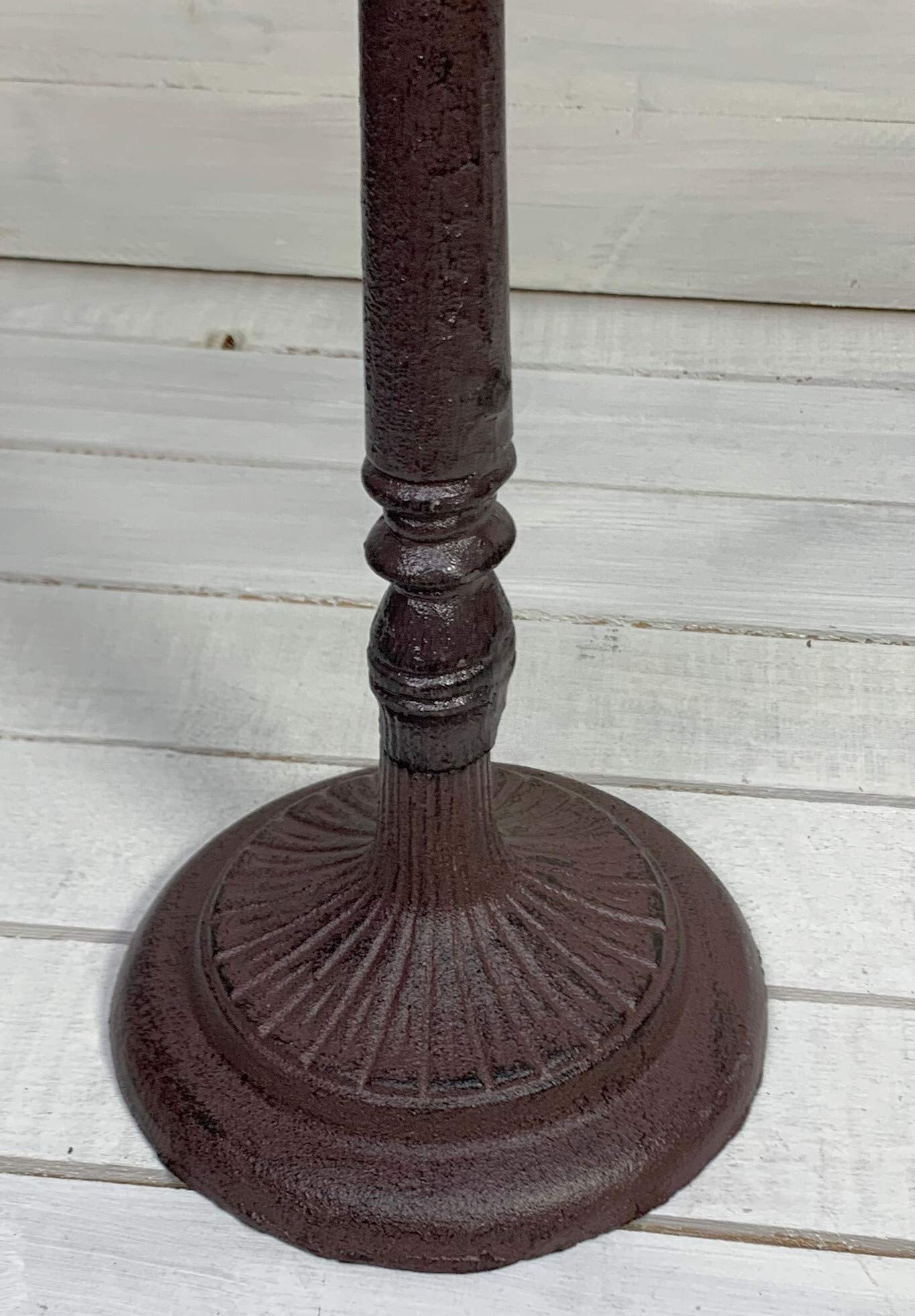 Moritz Bebedero para pájaros de hierro fundido con soporte, diseño antiguo, 72 cm de alto, color marrón