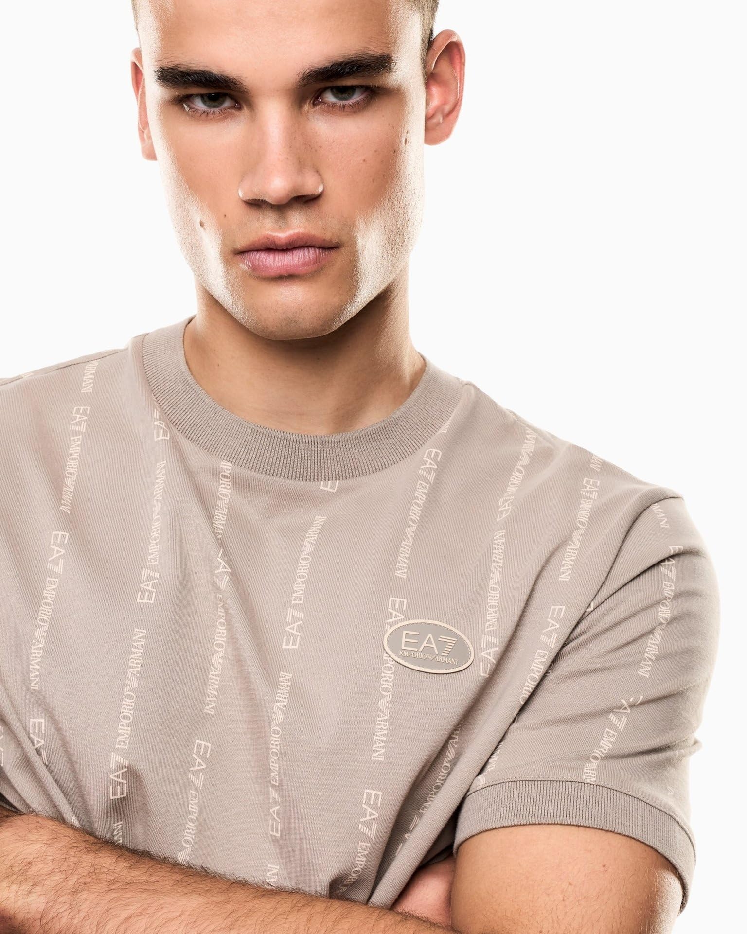 EA7 Emporio Armani męska koszulka z okrągłym dekoltem z okrągłym dekoltem z bawełny 7M001391AF12874 8033919927238 - XXS