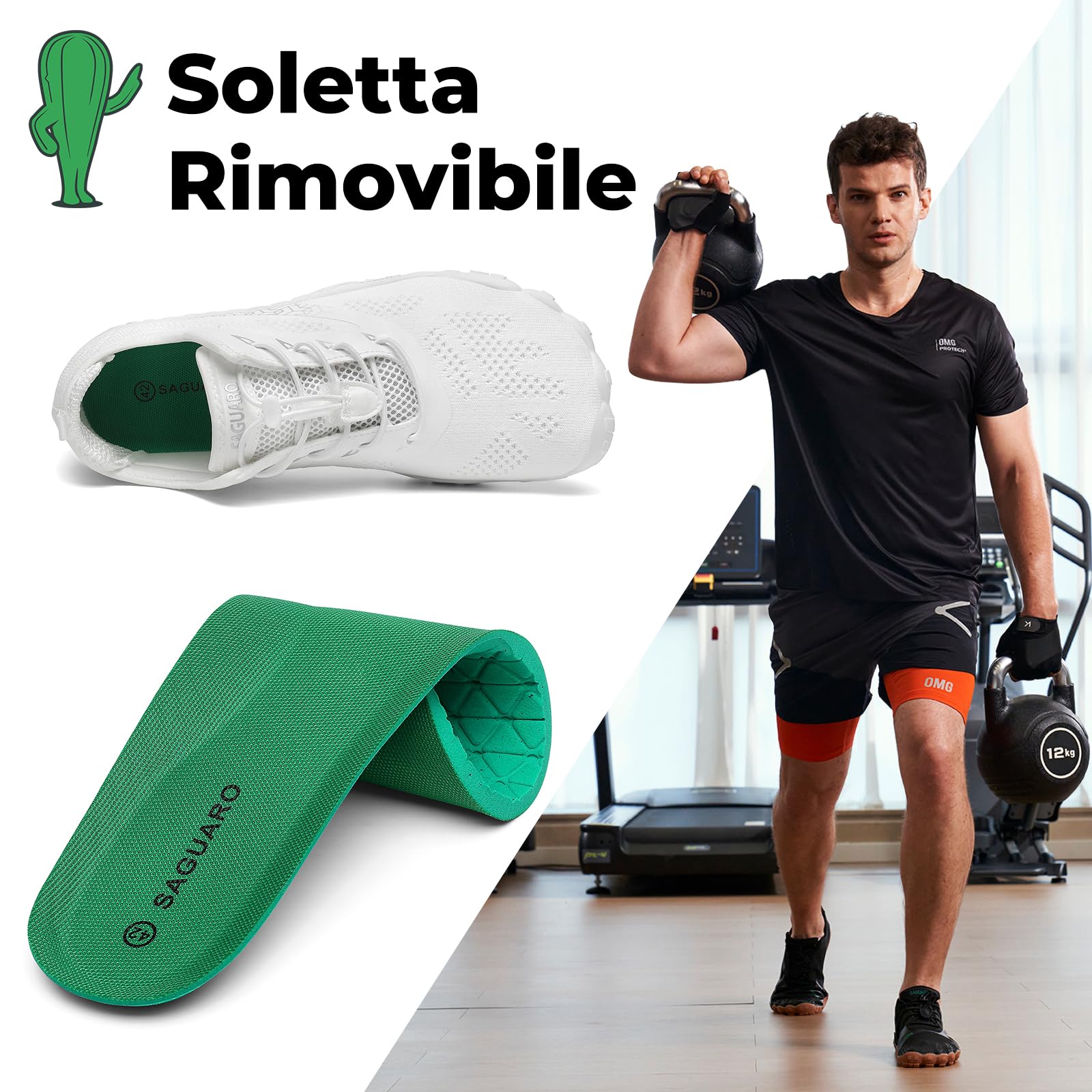 SAGUARO Scarpe Barefoot Shoes Minimaliste Scarpe da Trail Running Uomo Donna Gr.36-48